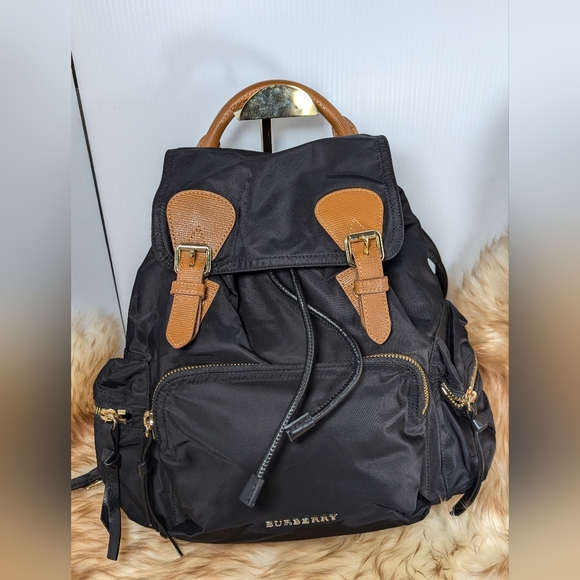 Burberry Handbags - Burberry Nylon Rucksack Backpack Black Drawstring Bag